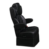 18” VIP CAPTAIN SEAT | SWIVEL BASE | BLACK LEATHER TOUCH