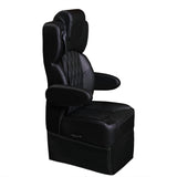 20” VIP DIAMOND CAPTAIN SEAT | SWIVEL BASE | BLACK LEATHER TOUCH