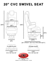 20” BLACK LABEL CAPTAIN SEAT | SWIVEL BASE | BLACK LEATHER TOUCH