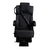 20” BLACK LABEL CAPTAIN SEAT | SWIVEL BASE | BLACK LEATHER TOUCH