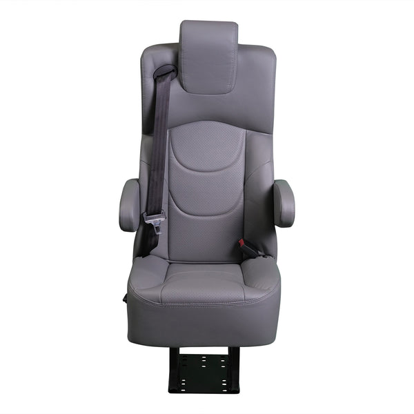 18” VIP CLASS CAPTAIN SEAT | PEDESTAL BASE | GREY LEATHER TOUCH