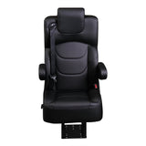 20” VIP CLASS CAPTAIN SEAT | PEDESTAL BASE | BLACK LEATHER TOUCH