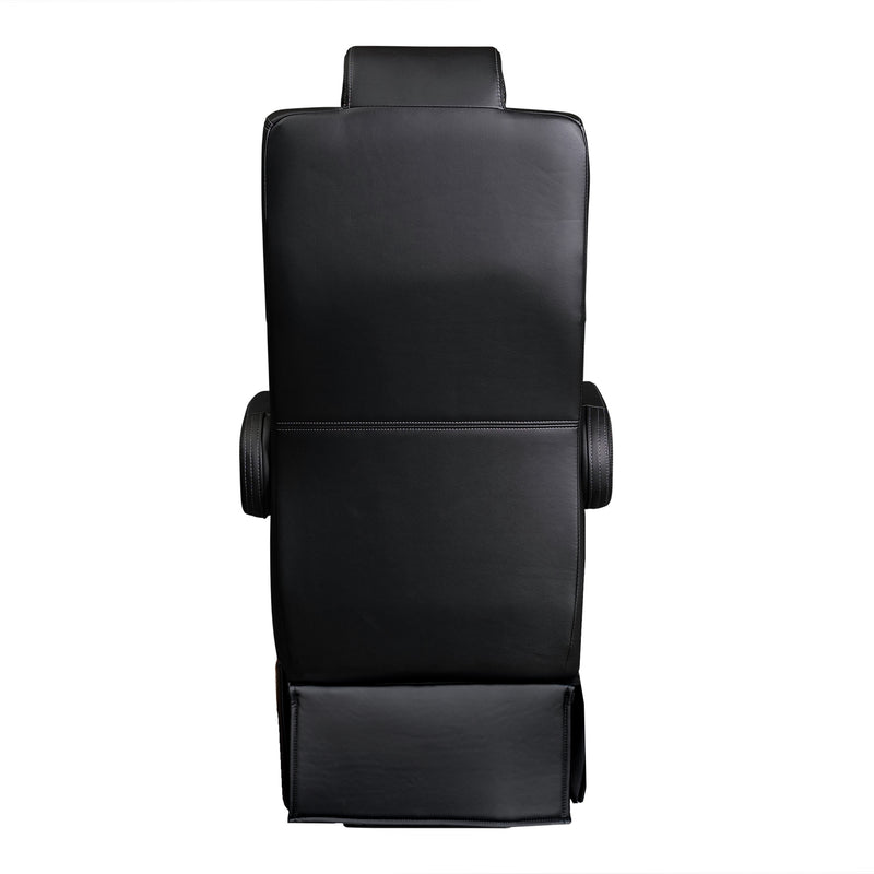 18” VIP DIAMOND CLASS CAPTAIN SEAT | PEDESTAL BASE | BLACK LEATHER TOUCH