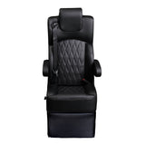 18” VIP DIAMOND CLASS CAPTAIN SEAT | PEDESTAL BASE | BLACK LEATHER TOUCH