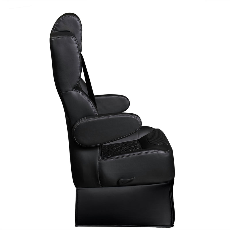 18” VIP DIAMOND CLASS CAPTAIN SEAT | PEDESTAL BASE | BLACK LEATHER TOUCH