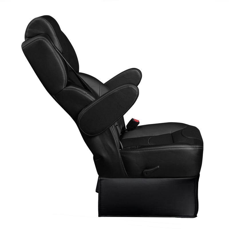18” VIP CAPTAIN SEAT | SWIVEL BASE | BLACK LEATHER TOUCH