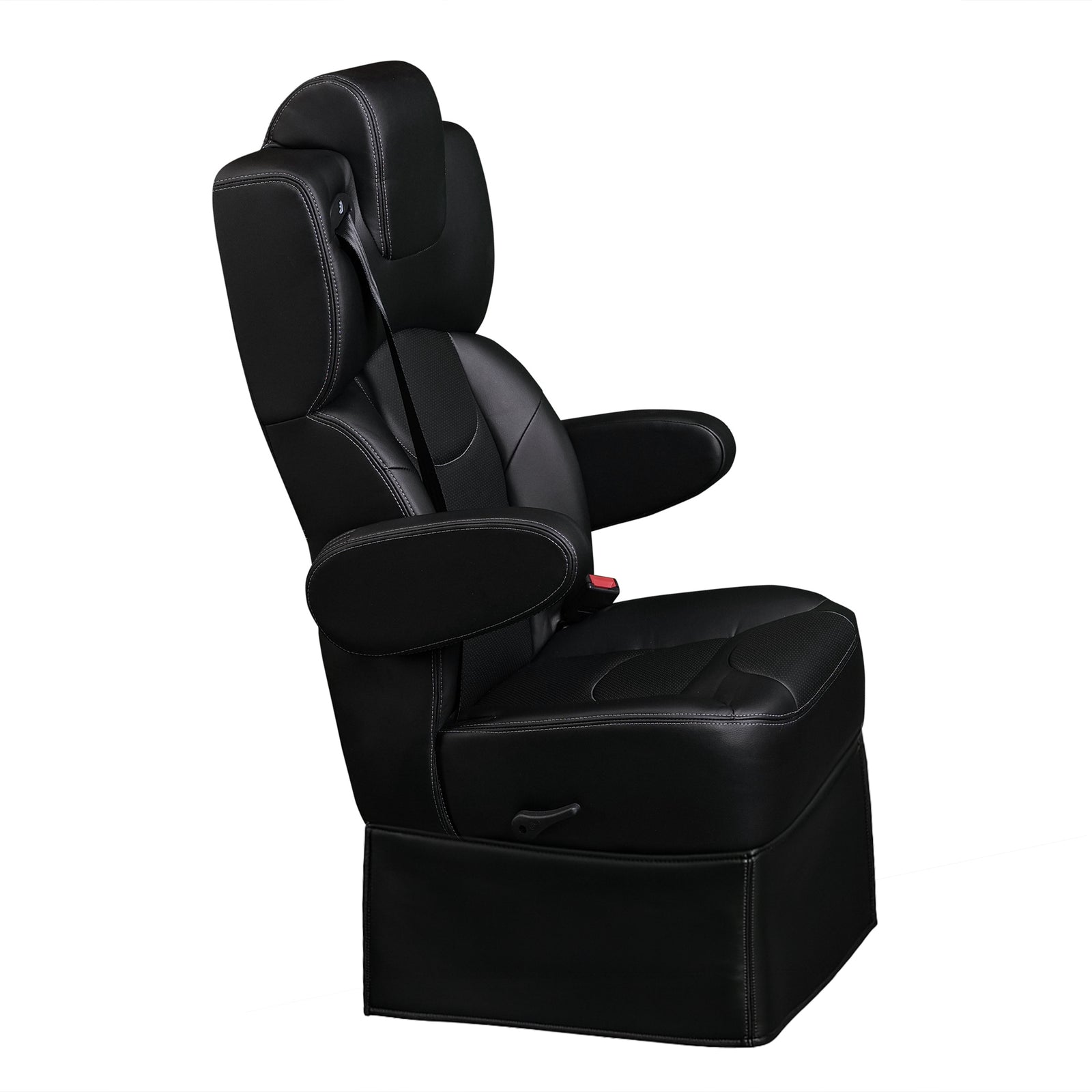 18” VIP CAPTAIN SEAT | SWIVEL BASE | BLACK LEATHER TOUCH