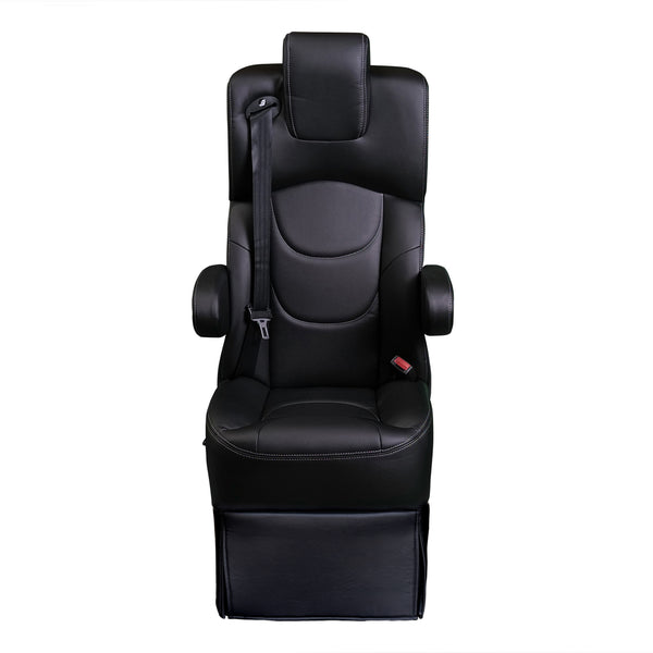 18” VIP CLASS CAPTAIN SEAT | PEDESTAL BASE | BLACK LEATHER TOUCH