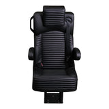 20” BLACK LABEL CAPTAIN SEAT | PEDESTAL BASE | BLACK LEATHER TOUCH