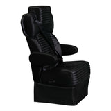 20” BLACK LABEL CAPTAIN SEAT | SWIVEL BASE | BLACK LEATHER TOUCH