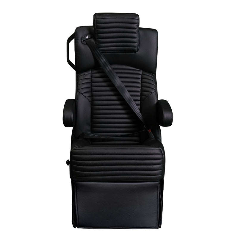 20” BLACK LABEL CAPTAIN SEAT | SWIVEL BASE | BLACK LEATHER TOUCH