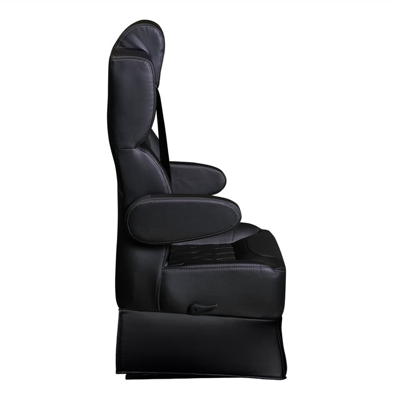 20” VIP DIAMOND CAPTAIN SEAT | SWIVEL BASE | BLACK LEATHER TOUCH