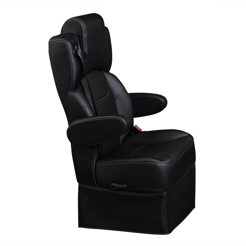 20” VIP CAPTAIN SEAT | SWIVEL BASE | BLACK LEATHER TOUCH