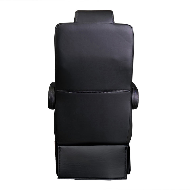 20” BLACK LABEL CAPTAIN SEAT | SWIVEL BASE | BLACK LEATHER TOUCH