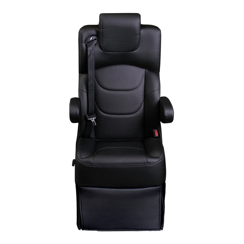 20” VIP CAPTAIN SEAT | SWIVEL BASE | BLACK LEATHER TOUCH