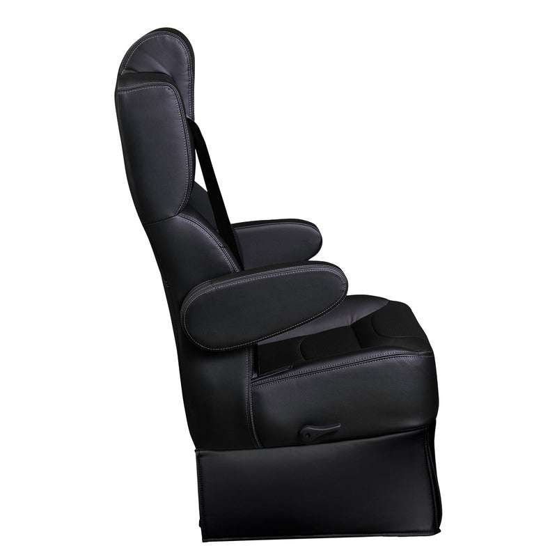 20” VIP CAPTAIN SEAT | SWIVEL BASE | BLACK LEATHER TOUCH