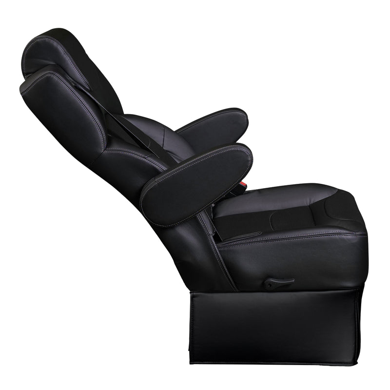 20” VIP CAPTAIN SEAT | SWIVEL BASE | BLACK LEATHER TOUCH