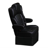 22” SUPER VIP CLASS CAPTAIN SEAT | PEDESTAL BASE | BLACK LEATHER TOUCH