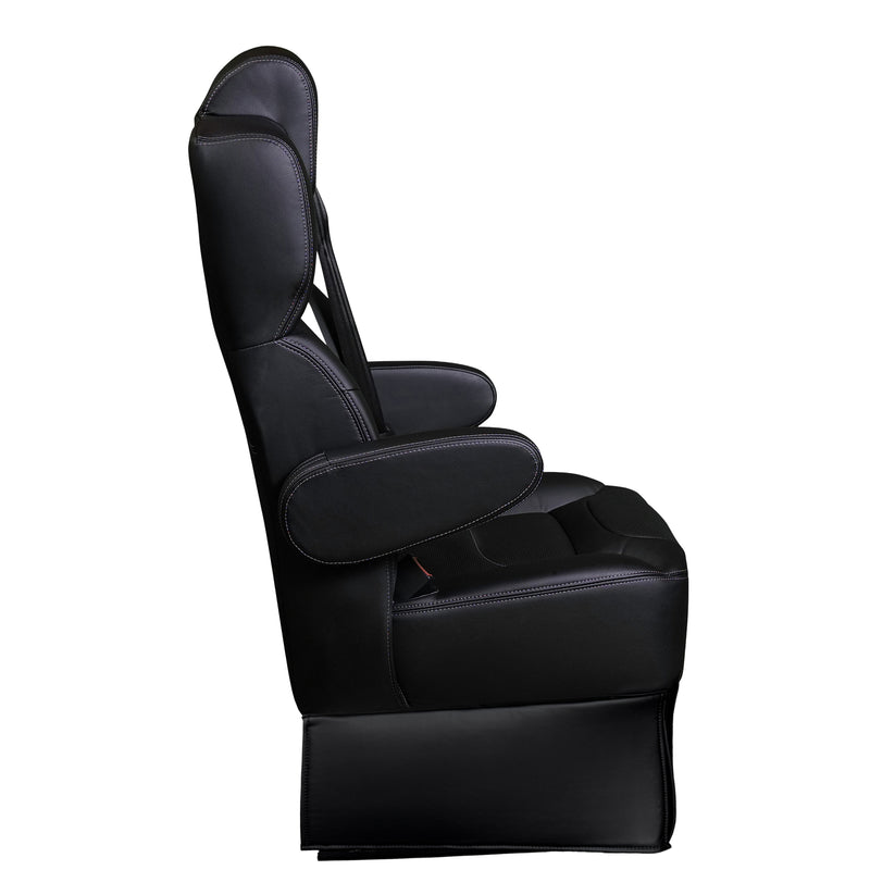 22” SUPER VIP CLASS CAPTAIN SEAT | PEDESTAL BASE | BLACK LEATHER TOUCH