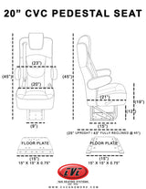 20” VIP CLASS CAPTAIN SEAT | PEDESTAL BASE | BLACK LEATHER TOUCH