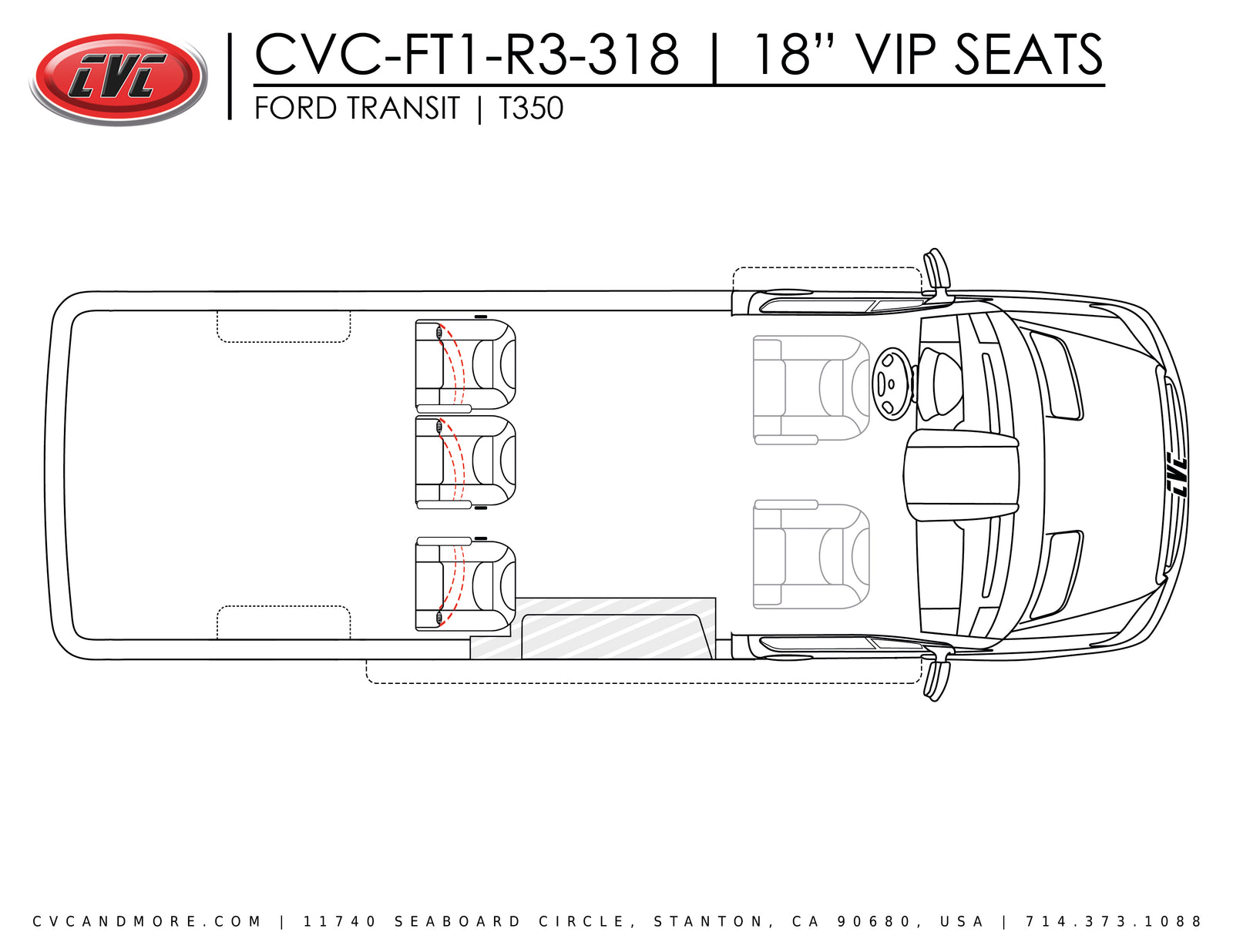 ROW KIT | FORD TRANSIT T150 ROW 3 | 3x 18