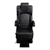 20” VIP DIAMOND CAPTAIN SEAT | SWIVEL BASE | BLACK LEATHER TOUCH