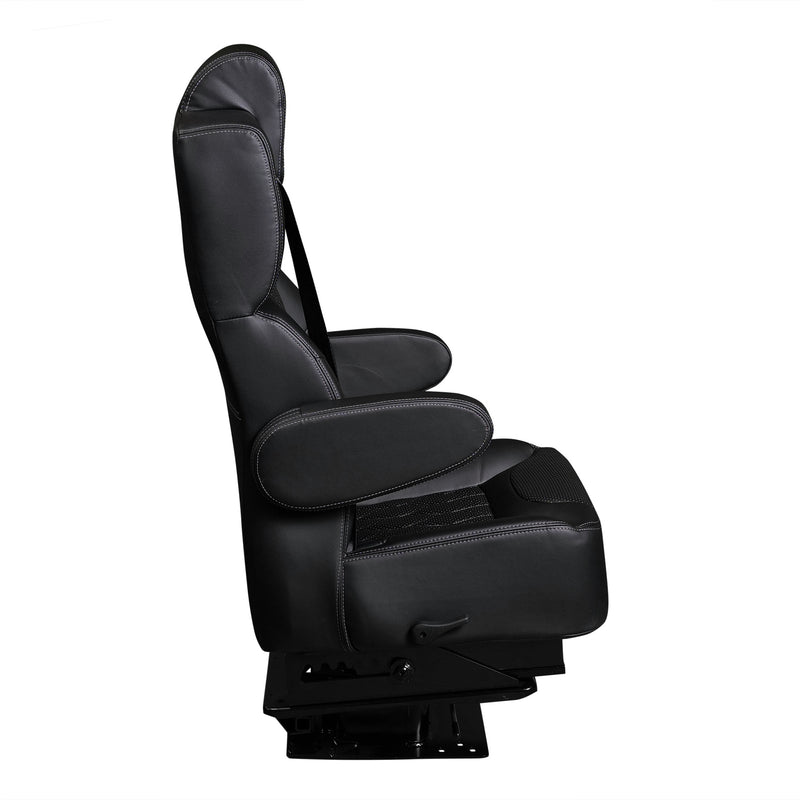 18” VIP DIAMOND CAPTAIN SEAT | SWIVEL BASE | BLACK LEATHER TOUCH