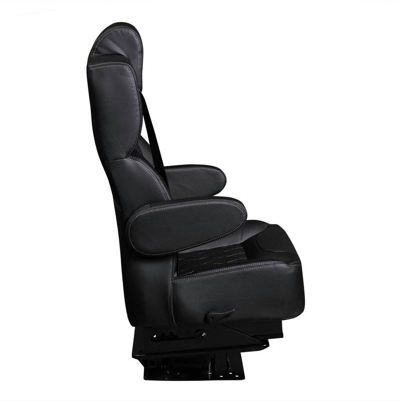 20” VIP DIAMOND CAPTAIN SEAT | SWIVEL BASE | BLACK LEATHER TOUCH