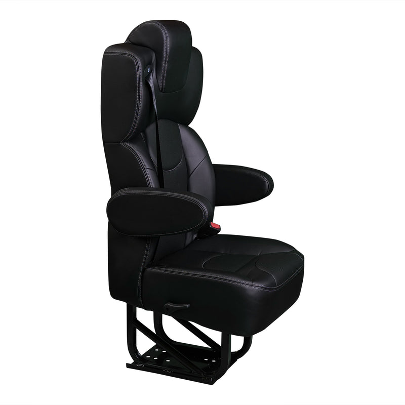 18” VIP CLASS CAPTAIN SEAT | PEDESTAL BASE | BLACK LEATHER TOUCH