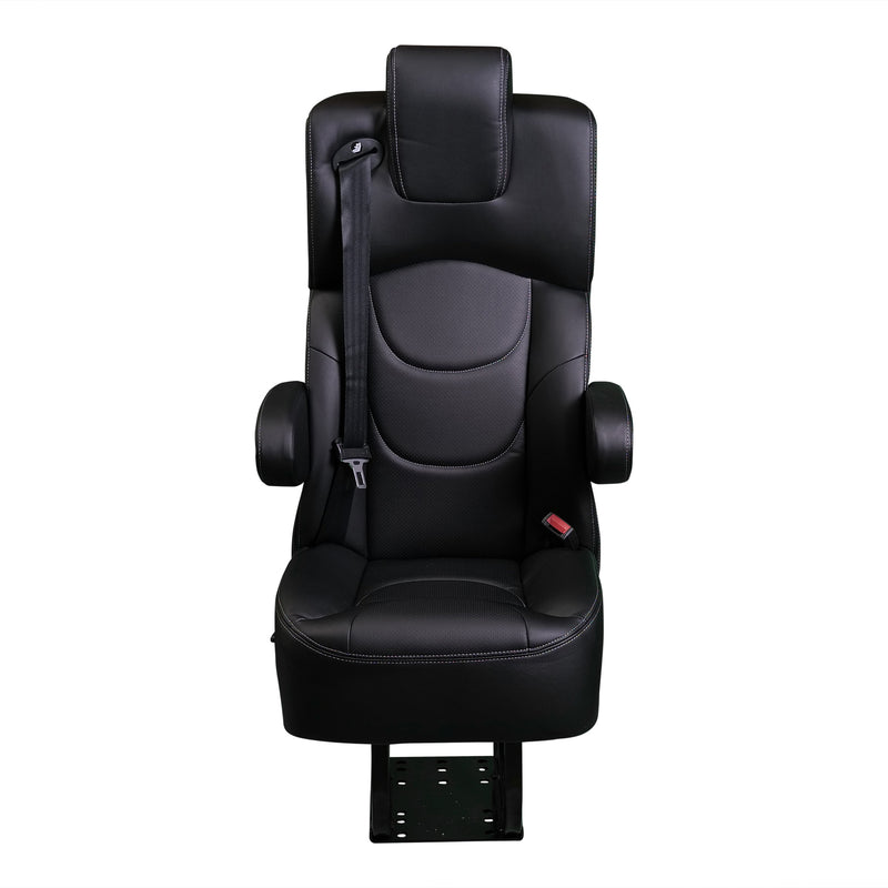 18” VIP CLASS CAPTAIN SEAT | PEDESTAL BASE | BLACK LEATHER TOUCH