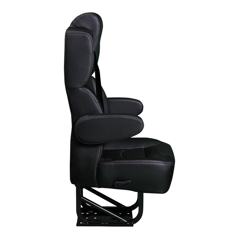 18” VIP CLASS CAPTAIN SEAT | PEDESTAL BASE | BLACK LEATHER TOUCH