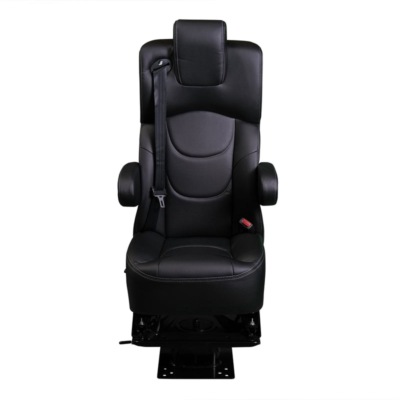 18” VIP CAPTAIN SEAT | SWIVEL BASE | BLACK LEATHER TOUCH