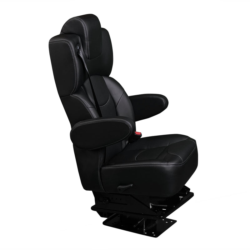 18” VIP CAPTAIN SEAT | SWIVEL BASE | BLACK LEATHER TOUCH