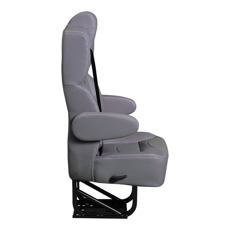 18” VIP DIAMOND CLASS CAPTAIN SEAT | PEDESTAL BASE | BLACK LEATHER TOUCH