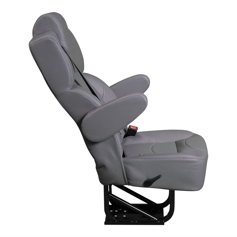 18” VIP DIAMOND CLASS CAPTAIN SEAT | PEDESTAL BASE | BLACK LEATHER TOUCH