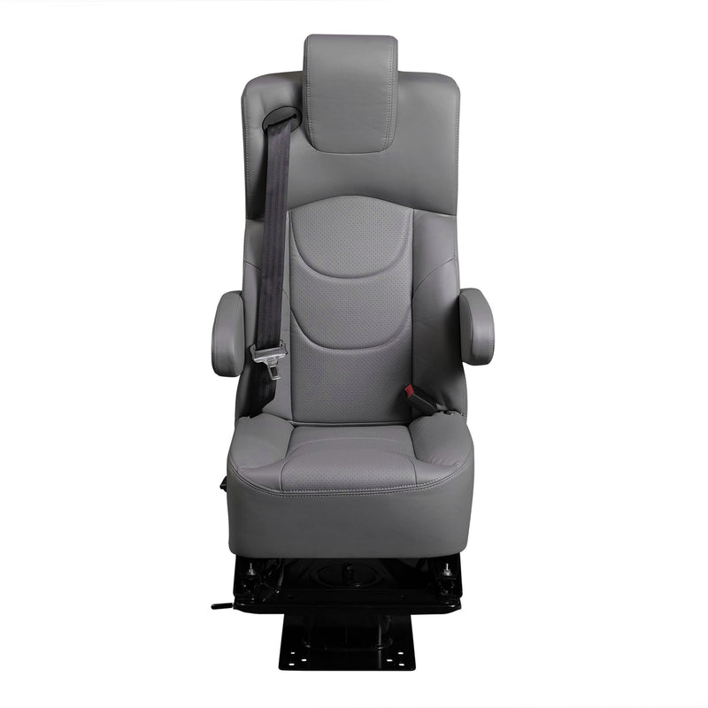 18” VIP CAPTAIN SEAT | SWIVEL BASE | GREY LEATHER TOUCH