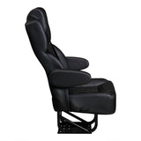 18” VIP DIAMOND CLASS CAPTAIN SEAT | PEDESTAL BASE | BLACK LEATHER TOUCH