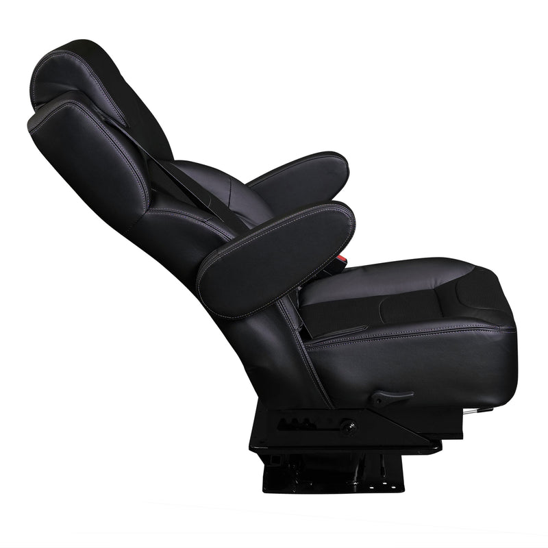 20” VIP CAPTAIN SEAT | SWIVEL BASE | BLACK LEATHER TOUCH